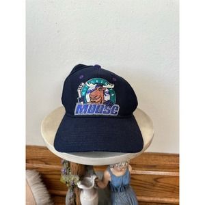 Rare Vintage Minnesota Moose IHL Hockey Logo Black Purple Hat Cap